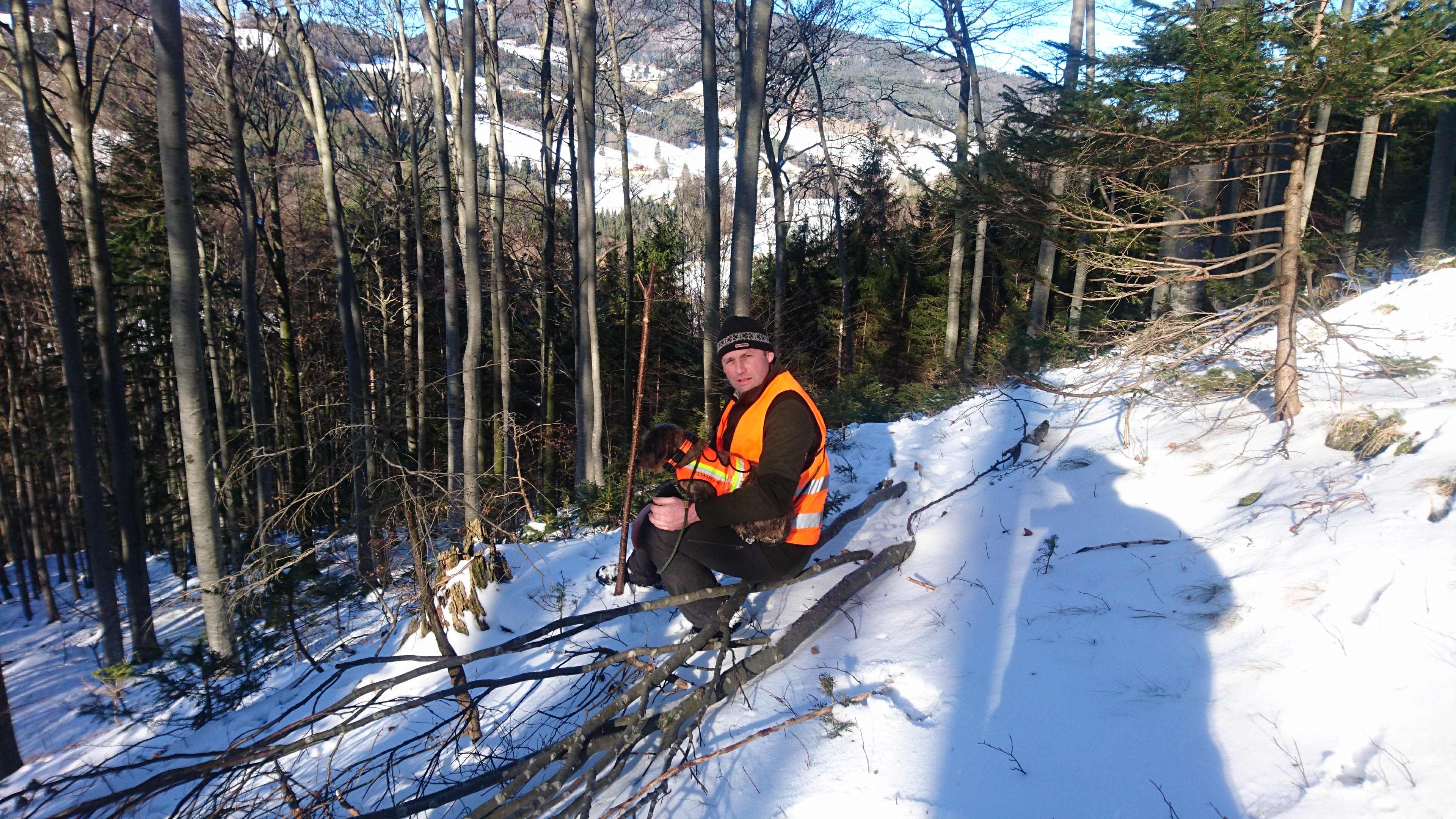 Heidi und Robert bei einer Treibjagd